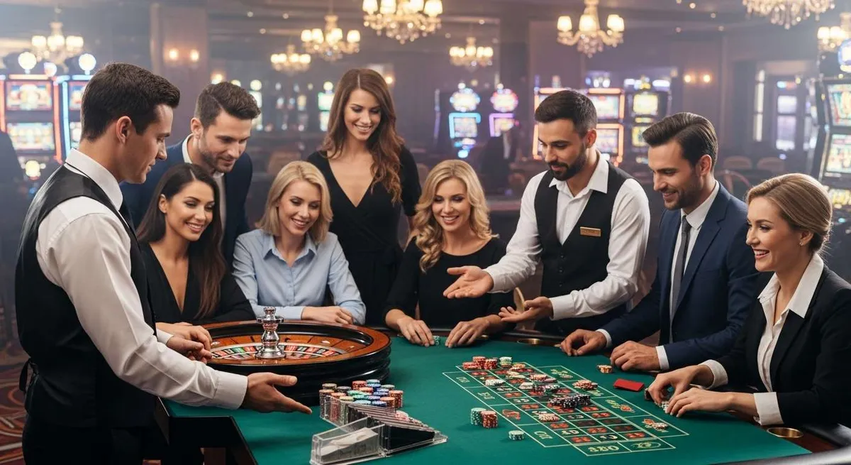Instant Casino Persone sorridenti giocano a roulette in un lussuoso casinò
